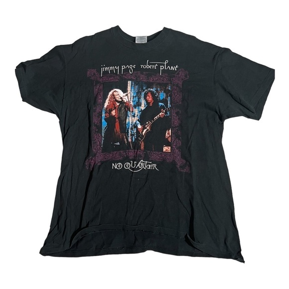 Vintage JIMMY PAGE & ROBERT PLANT WORLD TOUR 1995 TEE SHIRT SIZE XL - Picture 1 of 5